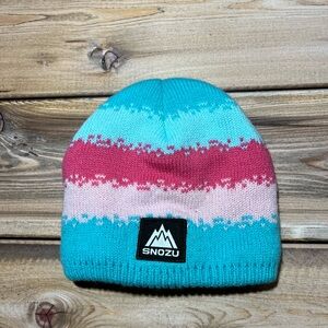 Snozu Kids' Vibrant Knit Beanie - Blue and Pink